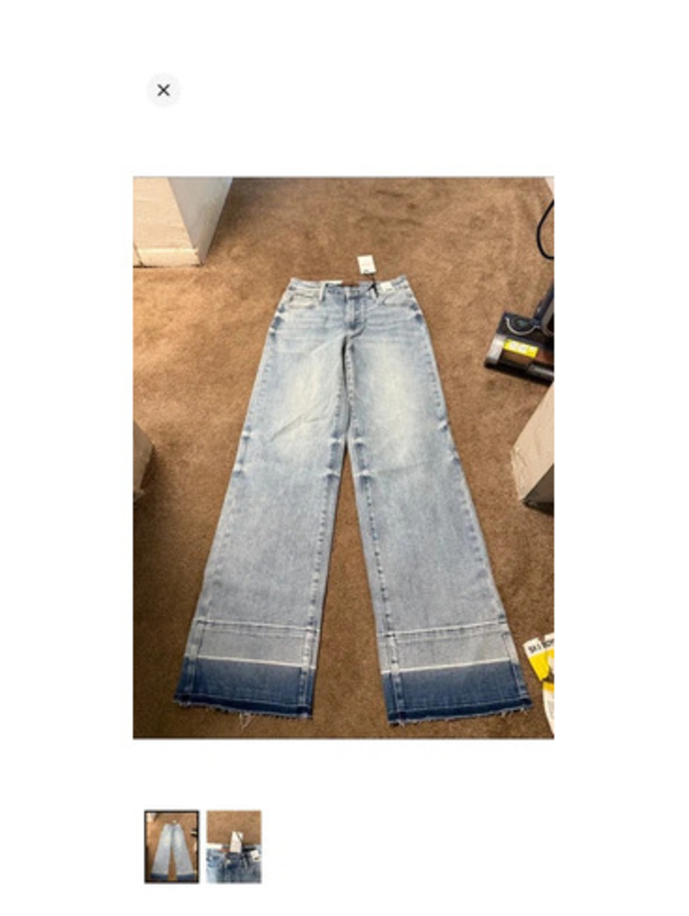 Judy Blue Light Blue High-Rise Wide Leg Jeans with Dark Hem